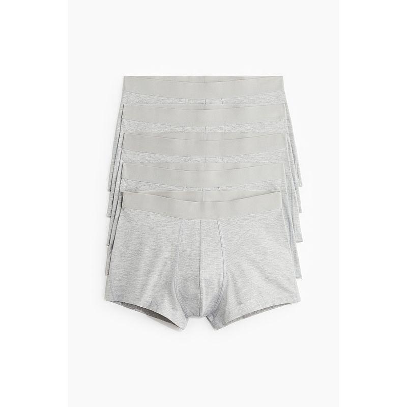 

HM Мужское нижнее белье 5 шт. Летний эластичный трикотаж Комфортное и повседневное со средней посадкой Мужские трусы-боксеры 1070268 Mixed Gray 160/90(XS)