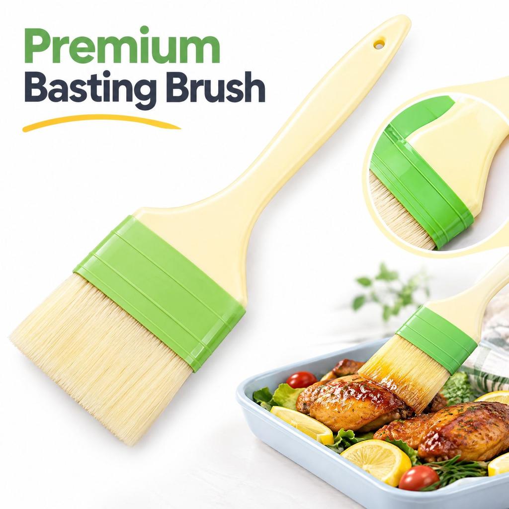 Heat- BBQ Basting Brush for Oil, Egg Wash, Pancakes and Baking