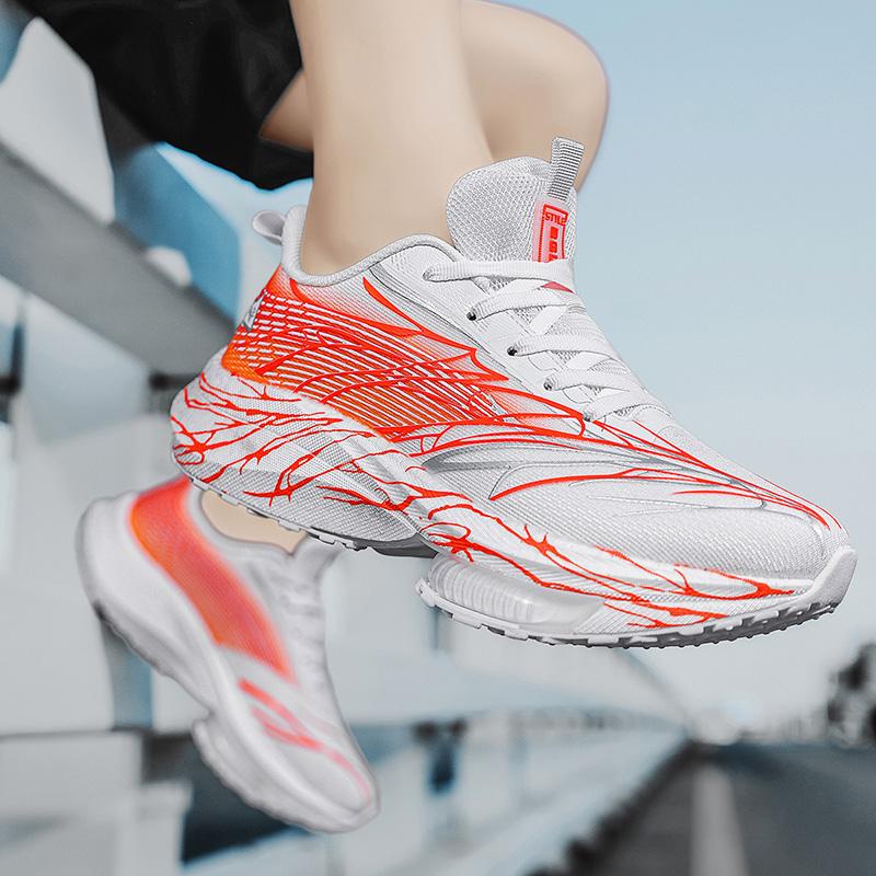 Marathon Running Shoes Women Men Road Jogging Air Cushioning Sports Training Shoes Mesh Breathable Light Comfy Sneakers 36-44