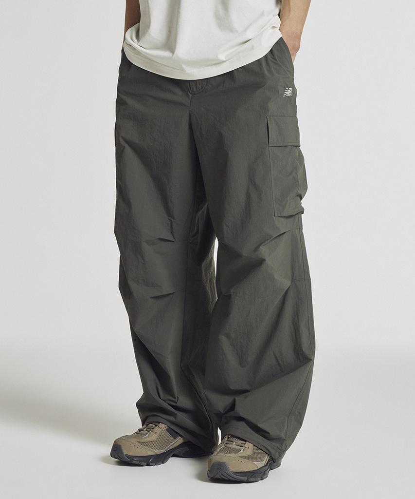 Nyuballanseu Nbntg21513 / Uni Frozen Cotton-Like Cargo Wide Pants (Dark Khaki)
