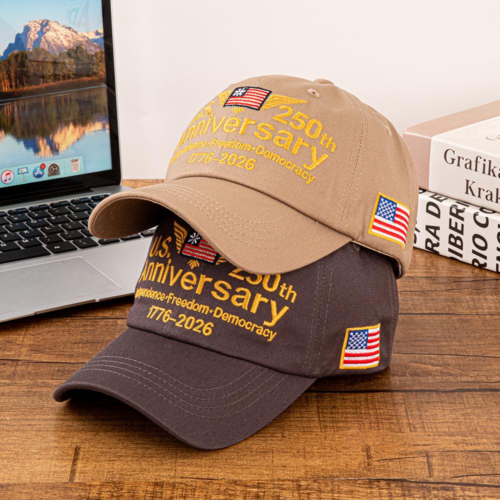 Vintage Washed U.S. 250Th Anniversary 1776- Independence Freedom Democracy American Flag Embroidered Baseball Cap Men Women