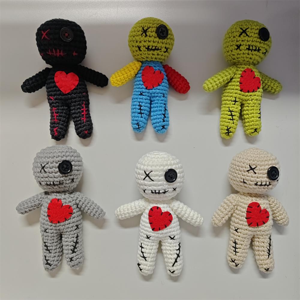 Neue Voodoo-Puppen Dekorieren Gruselige Wollgestrickte Puppe Halloween Geist Verfluchte Puppe Cosplay Party Hängedekorationen Hexe Requisiten Geschenk