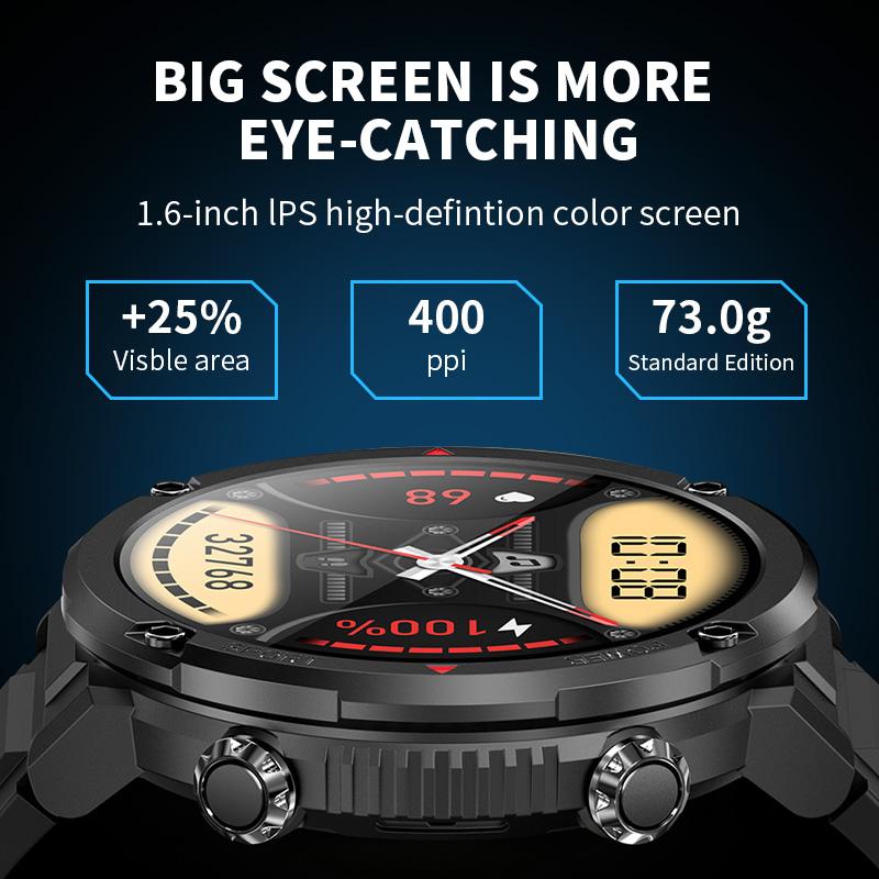 Men Smart Watch Bluetooth Call Watch Sports Fitness Tracker Wristwatch IP68 Waterproof 600 MAh Battery Smartwatch Man