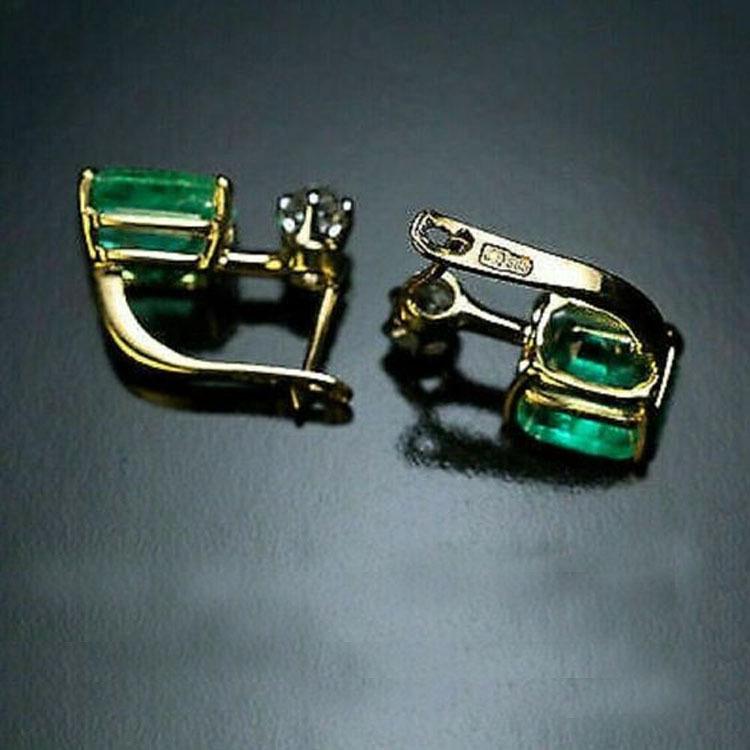 Chenrui Zircon Gem Flower Multi-layer Retro Earrings
