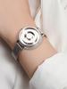 EUTOUR Women's Magnetic Quartz Watch, Minimalist Casual Analogue Watch, Stylish, Waterproof, 36mm, Silver Dial, Silver Stainless Steel Band, Mesh