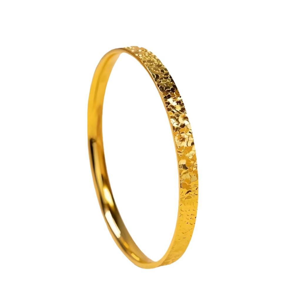 Vietnamese Sand Gold Genuine Minority Design Ice-Crushed Bangle for Women – Flashy Gift for Girlfriend