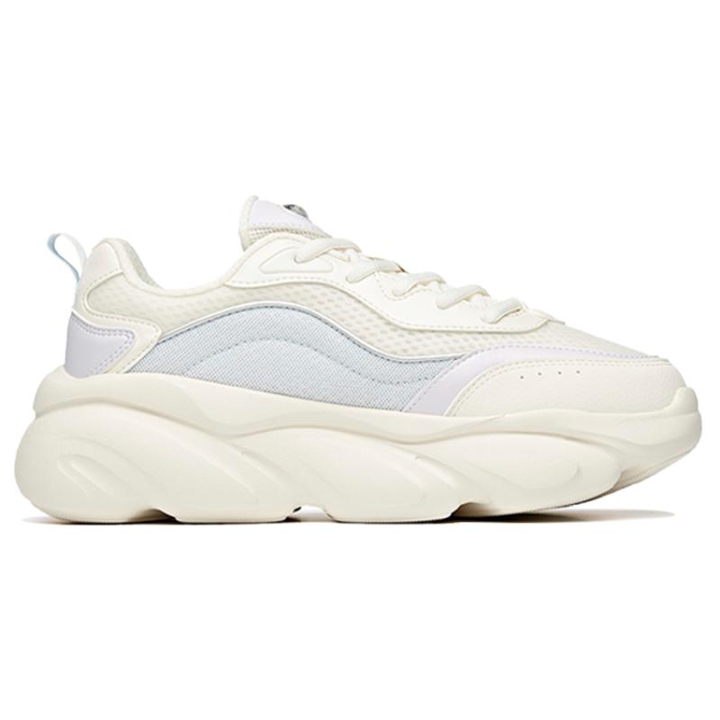 Anta Claw Cushioning Anti-Slip Wear-Resistant Breathability Low-Top Chunky Sneakers Women's White Purple Gray Sneakers 922358894-5