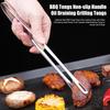 Nerezové BBQ kleště Těžké kuchyňské kleště s dutou hlavou pro odvod oleje Kuchyňské pinzety na jídlo Kovové grilovací kleště na korejský gril a steak