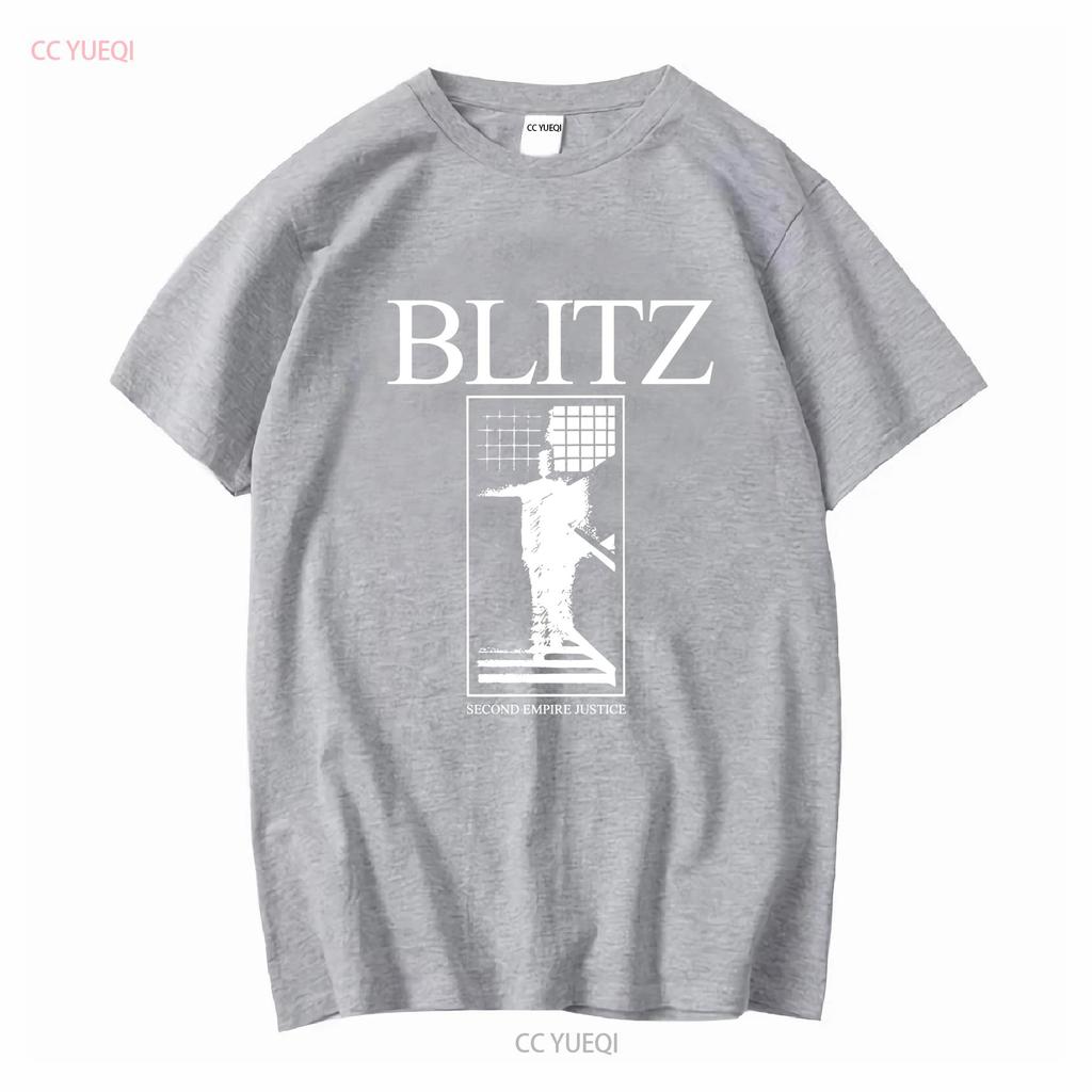 Blitz Second Empire Justice T Shirt rock band TE3531 vintage Washed Top For Everyday Wear Soft Versatile Casual fashion