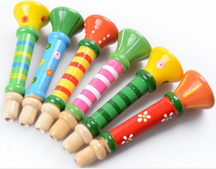 Wooden Trumpet Toy - Infant & Toddler Educational Musical Instrument