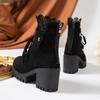 Damen High Heel Stiefeletten Herbst Winter Stiefeletten Damenmode Damenschuhe Schwarz Kurzer Stiefel Weiblich Botas De Mujer