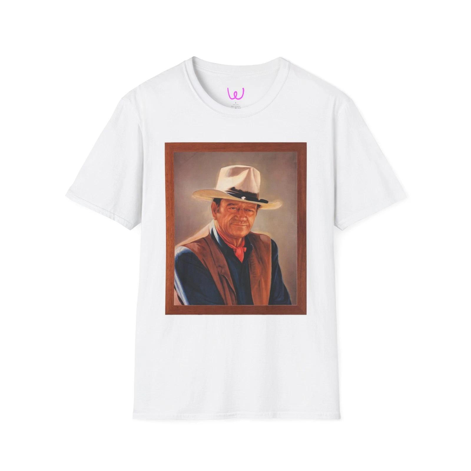 

John Wayne Vintage Cowboy Portrait T-Shirt | Movie Star Shirt S