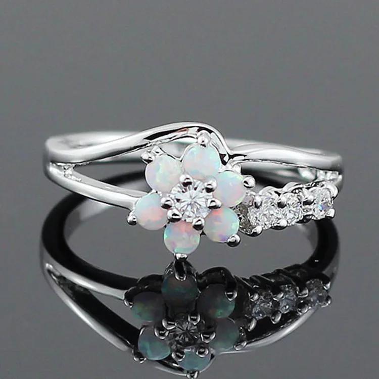 Hot Sale Fresh Flower Opal Ring Fashion Hand Jewelry 11