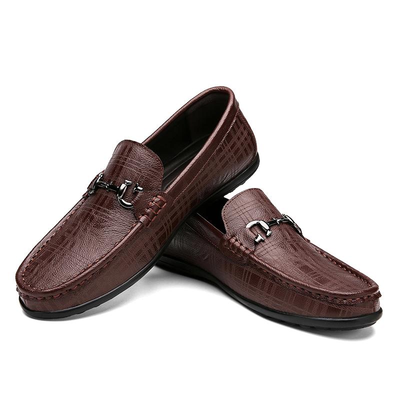 Męskie buty z prawdziwej skóry Wysokiej jakości Markowe Casualowe Wsuwane Formalne Mokasyny Włoskie Antypoślizgowe Męskie Buty do Jazdy Miękkie