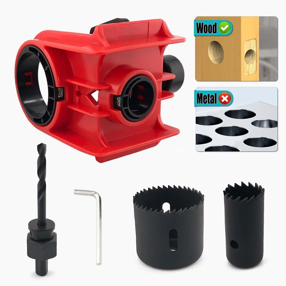 

Adjustable Bushing Ball Lock Hole Opener Yellow/Blue/Red/Orange PP and Carbon Steel Door Lock Installation Kit Durable червоний