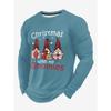 Christmas Elements Santa Claus 3D Printing Men's Spring Autumn Tops T-shirts Fashion Versatile Loose Breathable Long Sleeve O-neck T-shirt Casual