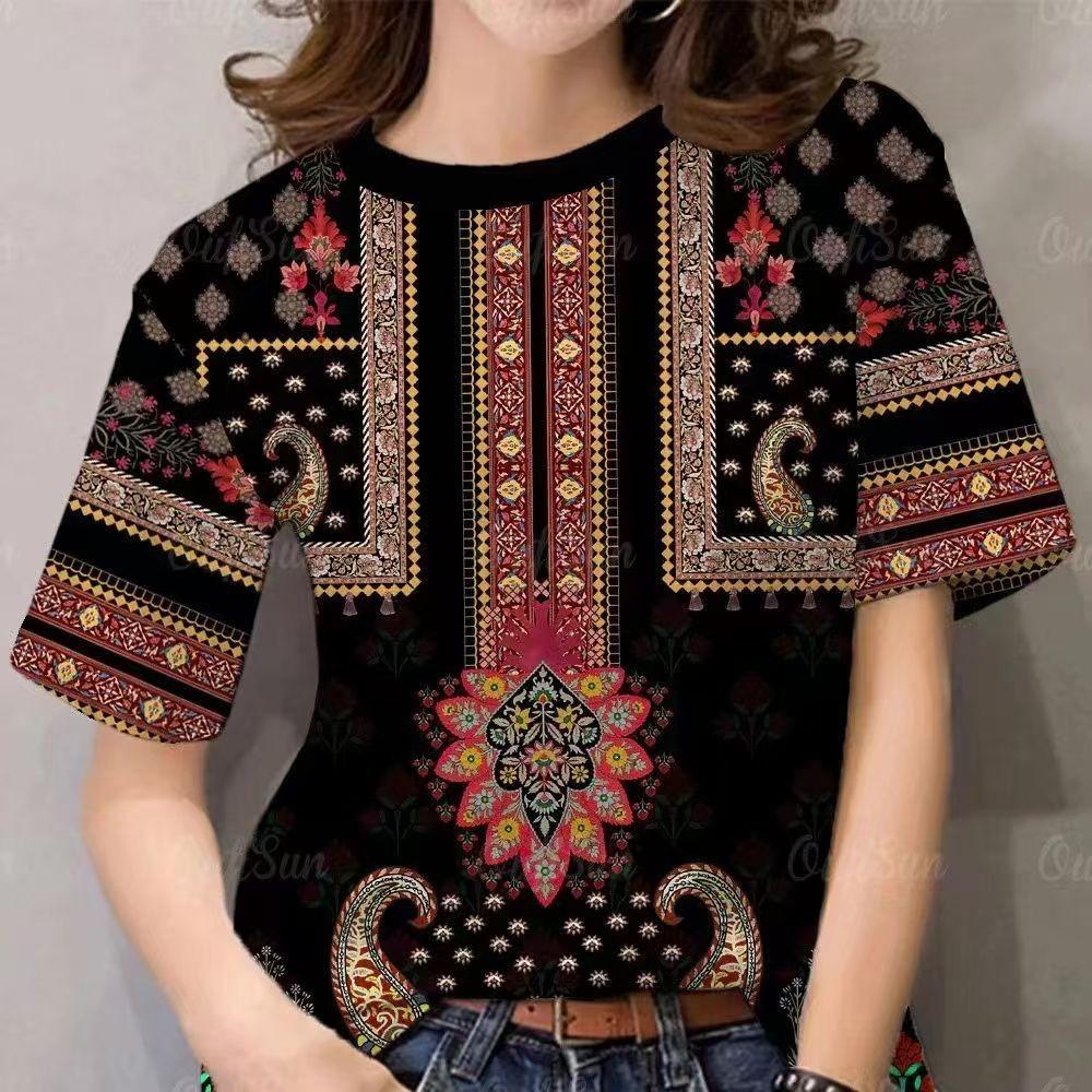 Women s printed short-sleeved T-shirt S