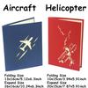 2 Colors Available Foldable Airplane Greeting Card Creative Aviation Enthusiasts Aircraft Helicopter Cultural Greeting Cards