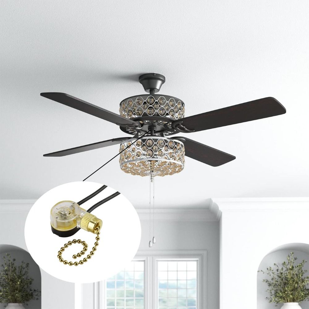 250V 3A 125V 6A Ceiling Fan Switch Two-Wire Pull Chain Switch Fan Light Switch Lighting Repair