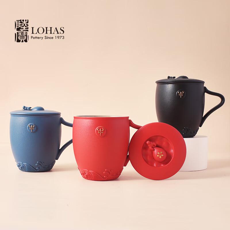 LOHAS POTTERY Ox Brings Fortune Large Ceramic Tea Cup