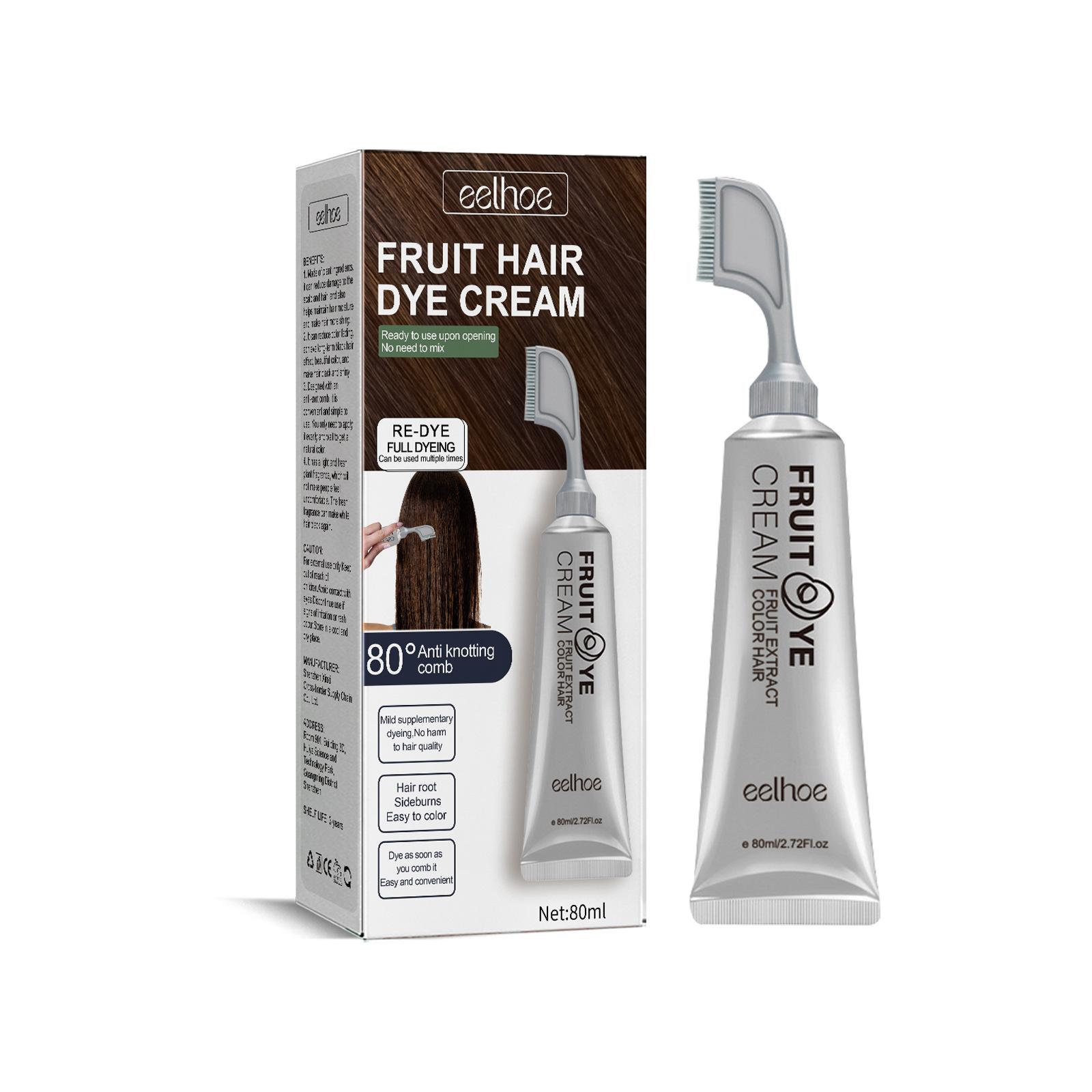 

EELHOE 80 мл одноразовая краска для волос косметический уход воск для укладки волос красочная одноразовая формовочная паста крем-краска гель для волос краска для ухода за волосами brown 80ml
