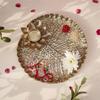 BEHOMA Golden Metal Lotus Pooja Thali with Tea-Light Holder, 25.5cm