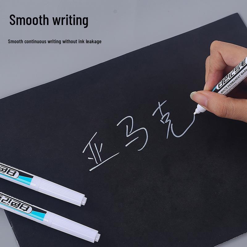 White Fine Tip Waterproof Quick-Dry Acrylic Marker Pen - Fade-Resistant for Woodworking and Drawing