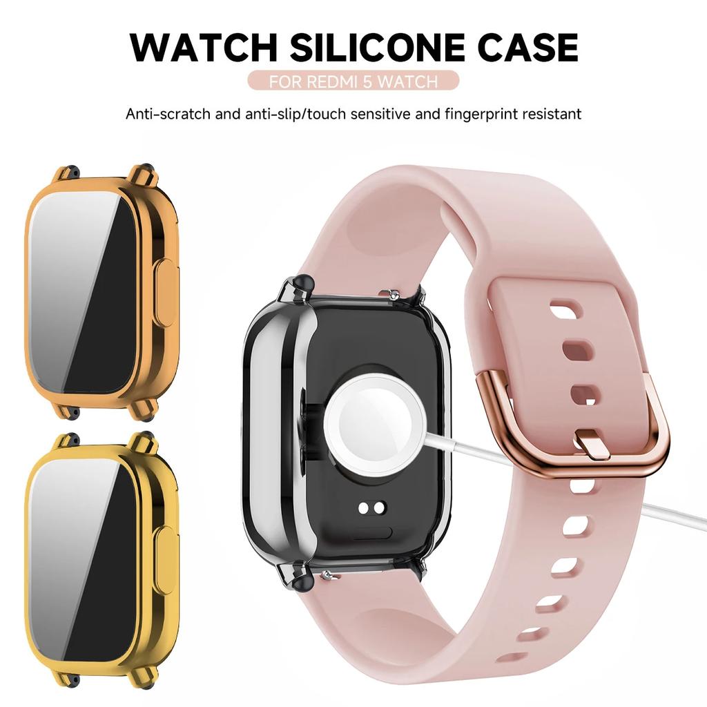 22mm Silicone Strap With Case For Xiaomi Redmi Watch 5 Active Lite Smart Watch Wrist Band TPU Case For Redmi Watch 5 Active Lite