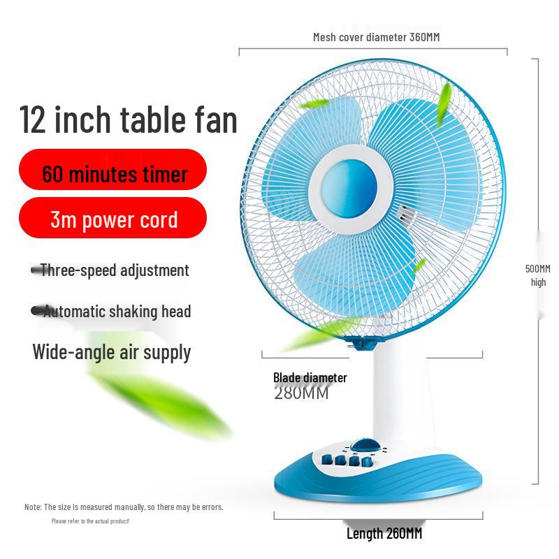 Bili Sha 12/16-inch Low Noise Oscillating Desk & Floor Fan - Ideal for Dorms, Homes & More
