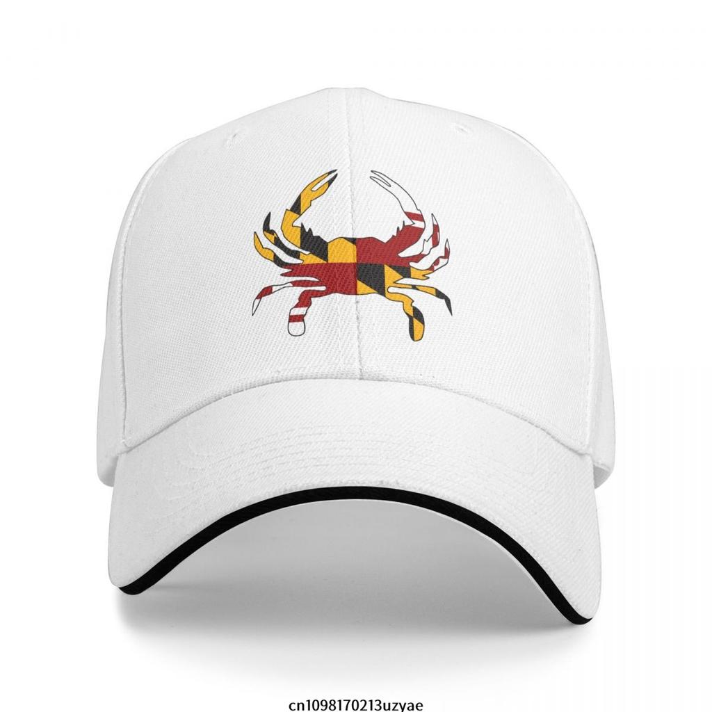 Maryland Full Flag Crab Baseball Caps Hip Hop Sandwich Cap Men Women Adjustable Outdoor Sport Hat