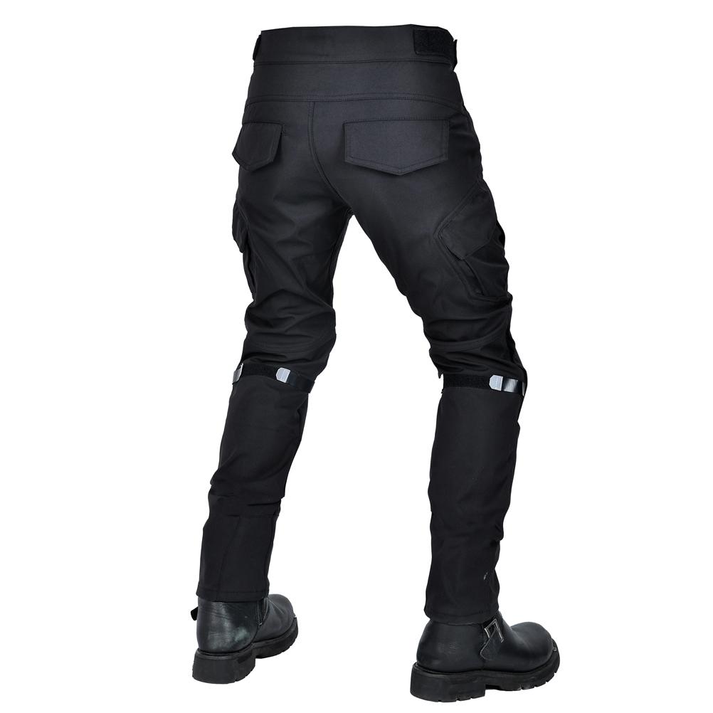 Upgrade Men Motorcycle Riding Pants Waterproof Windproof Reflective Motocross Racing Trousers with 4 X CE Armor Knee Hip Pads