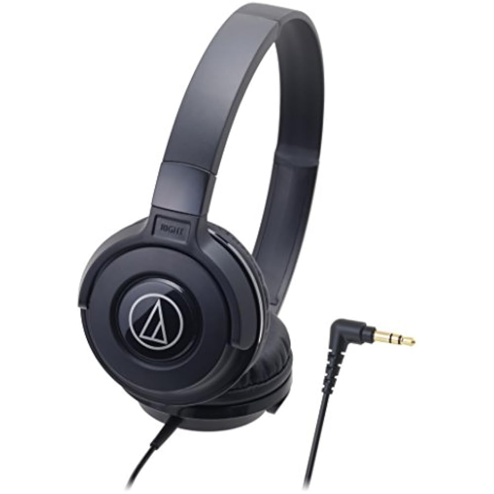 Audio-Technica ATH-S100 BK Headphones, Wired, STREET MONITORING, DJ, Portable, On-Ear Headphones,...