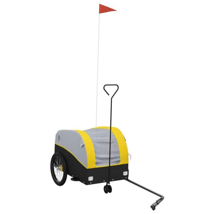 VidaXL Bicycle Trailer Black and Yellow 30 Kg Iron 94141