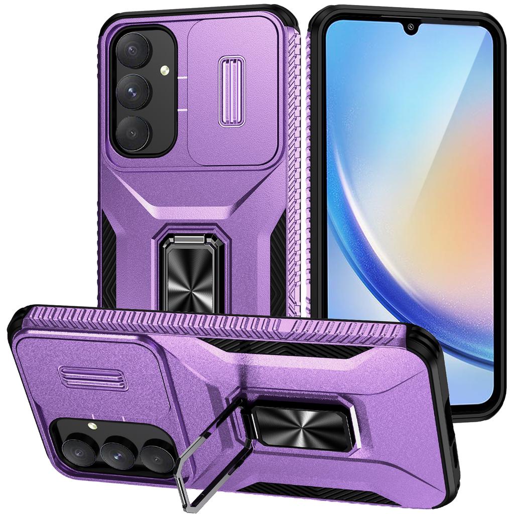 For Samsung Galaxy A35 5G Case TPU+PC Phone Cover with Kickstand/Lens Guard