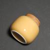 Solid Color Ceramic Tea Can with Bamboo Lid Portable Travel Storage Box Sealed Coffee Candy Jar Decoration Mini Jar Home Decor