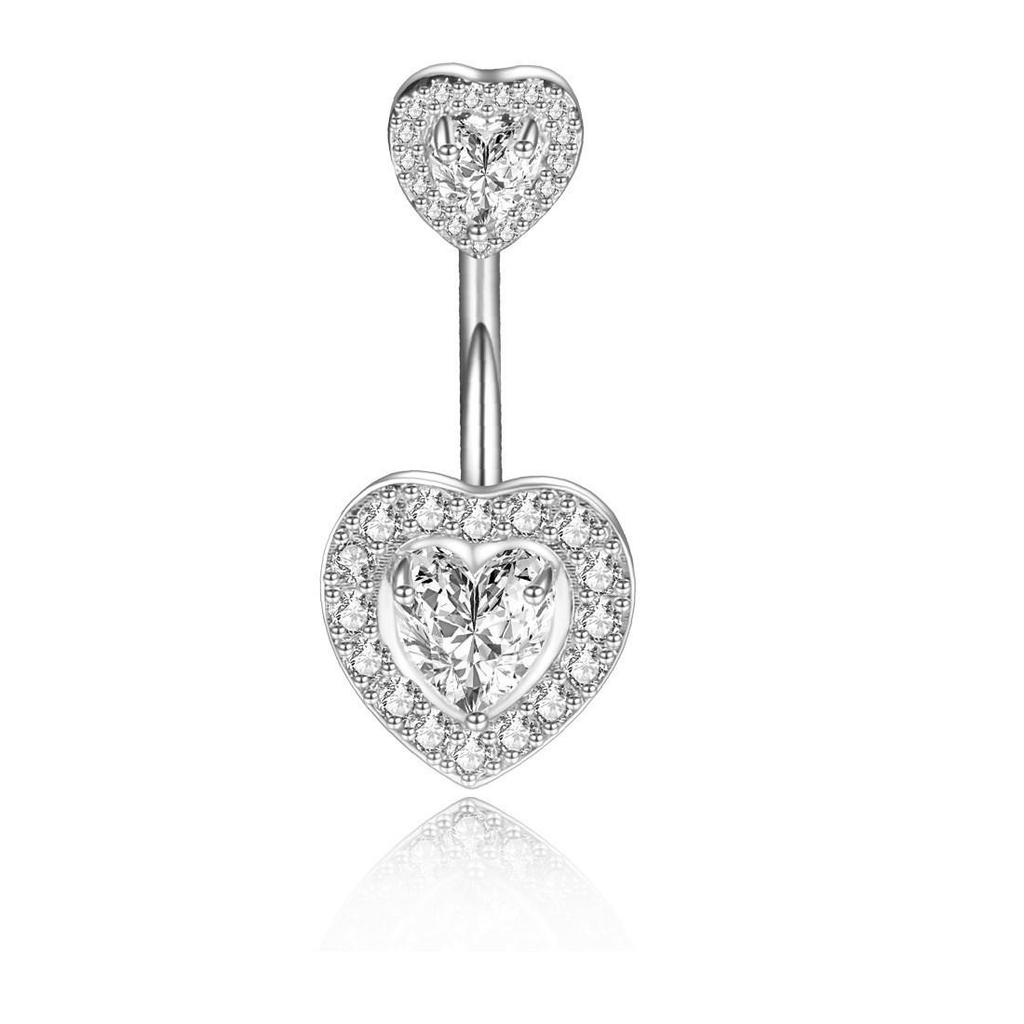 Retro Stainless Steel Titanium Belly Button Ring with Double Handcuffs Design