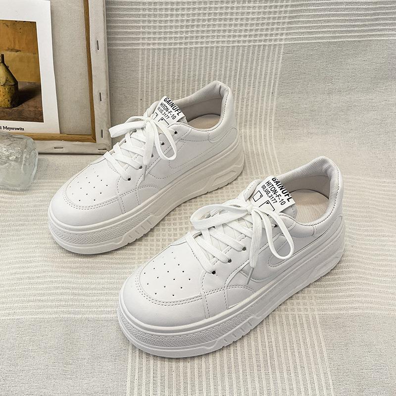 Platform White Shoes Women's New Summer Breathable Women's Shoes Versatile with Skirts Muffin Heightening Board Shoes Women