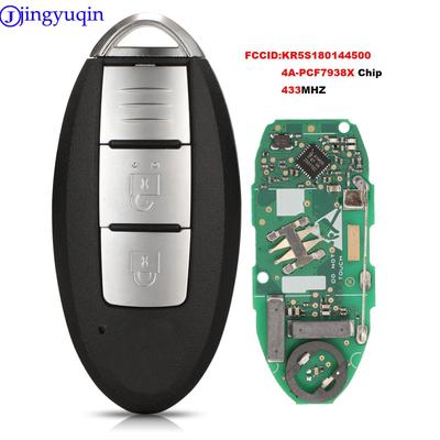 Jingyuqin Car Alarm 2 Button Smart Remote Key 434mhz Hitag AES 4A/pcf7938x Chip For Nissan Kicks Car Key