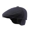 Middle-Aged Elderly People Forward Cap Men's Autumn Winter Ear Protection Warm Cap British Peaked Cap Beret Hat