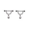 Small and Exquisite Star Pendant Ear Bone Ring for Women Niche Design Diamond U-shaped Earrings Earrings