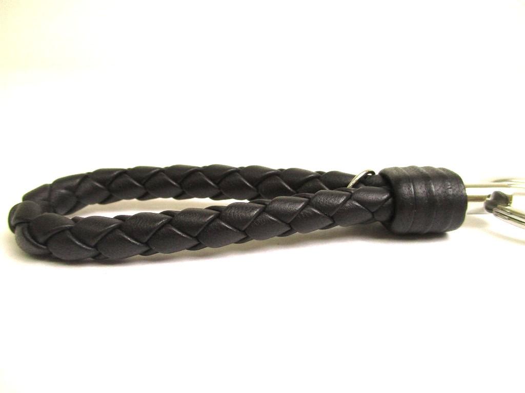 Authentic BOTTEGA BENETA Intrecciato Black Leather Key Chain Key Holder #a707  Refurbished