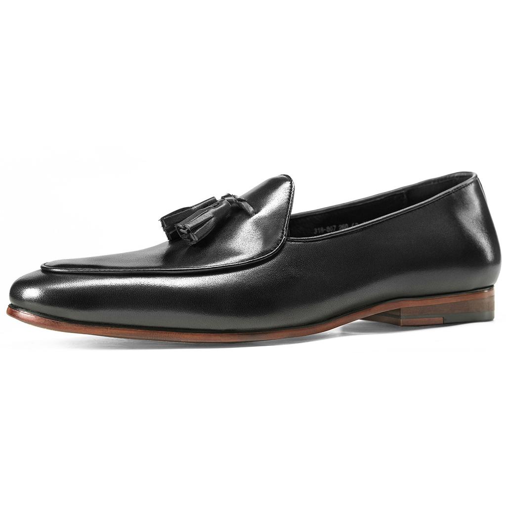 New loafers men's business casual round head fringed leather shoes