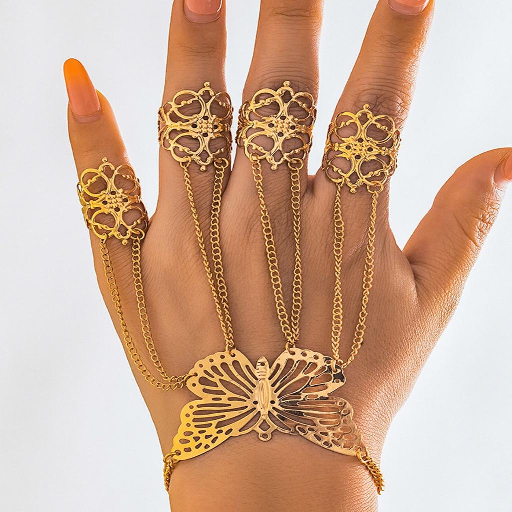 Damen Mode Design Schmetterling Gotisch Personalisiert Fingerarmband Schmuck Zubehör, geeignet für Partys und Urlaubsgeschenke