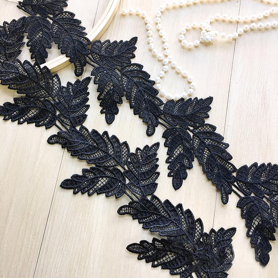 

1 ярд Белый Черный Вышивка Кружево Гипюр Лист Кружева Ленты Отделка Цветочное Кружево Швейная Декорация белый
