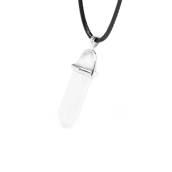 Přívěsek provazový náhrdelník z umělého kamene přírodního křemene na čakry Reiki