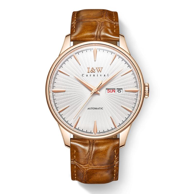 IW Luxury Brand Top Quality Fashion Men Automatic Mechanical Watch Waterproof Calendar Week Leather MIYOTA Movement Watch