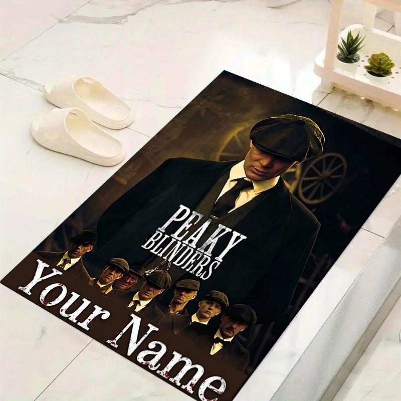 Custom 1Pc Custom Peaky Blinders Name Flannel Personalized Rug Non Slip Floor Mat Soft Carpet for Living Bedroom Office Home Decor Gift