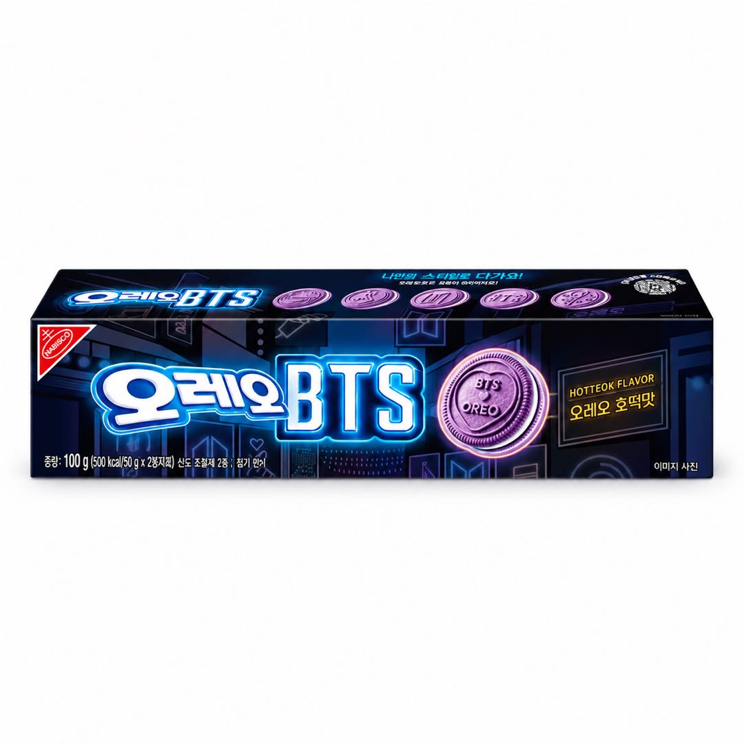 Collaboration BTS OREO Biscuits Sandwich Coréens 6 Saveurs 100g #Hotteok Flavor x 1box blue