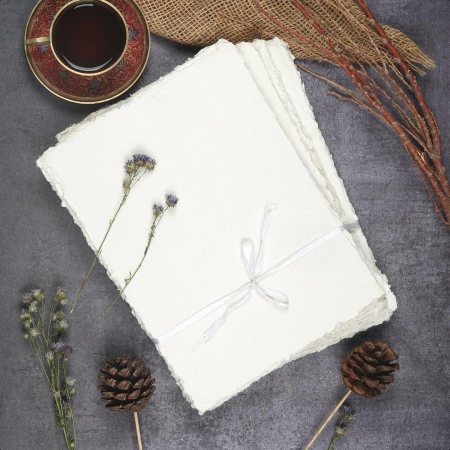 

400 г/м² 25 листов бумага для акварели, рисования, эскизов с шероховатой текстурой 8X6 A5 бумага ручной работы с рваным краем, изготовленная из египетской целлюлозы United States