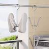 2/5Pcs Stainless Steel Shoe Rack Hangers Metal Storage Box Space-Saving With Closet Hooks Silver Home Laundry Accessories